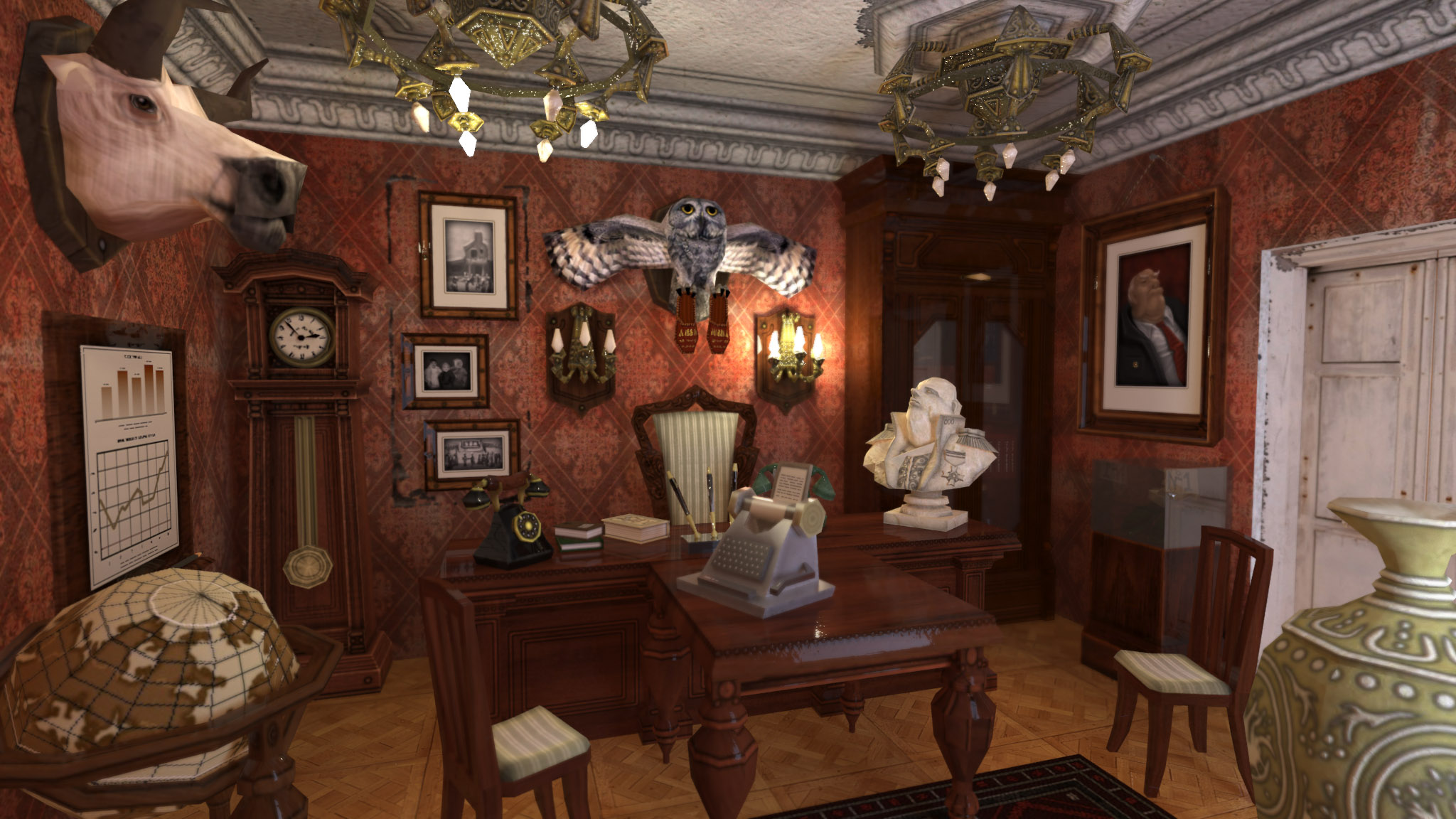 The chief's office in 3D. For ZuZuZu mobile game.